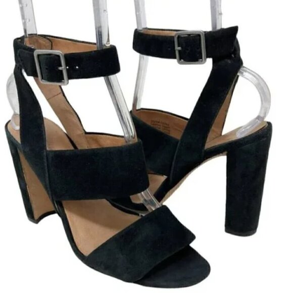 Madewell Black Suede Strappy Octavia Sandals - Size 8 - Picture 2 of 10